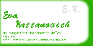 eva mattanovich business card